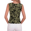 image:imageBTFBM Womens Tank Tops 2026 Summer Floral Mesh Sleeveless Boat Neck Slim Fit Shirts Casual Spring Ruched Going Out TopArmy Green