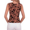 image:imageBTFBM Womens Tank Tops 2026 Summer Floral Mesh Sleeveless Boat Neck Slim Fit Shirts Casual Spring Ruched Going Out TopBrown