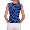 image:imageBTFBM Womens Tank Tops 2026 Summer Floral Mesh Sleeveless Boat Neck Slim Fit Shirts Casual Spring Ruched Going Out TopRoyal Blue