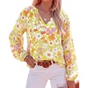 image:imageBTFBM Blouses for Women Dressy Casual Floral Summer Boho Tops V Neck Lightweight Long Sleeve Shirts Spring Clothes 2026Floral Yellow