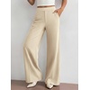 image:imageBTFBM Womens Dress Pants 2026 Fall Wide Leg High Waisted Palazzo Pants Business Casual Work Trousers Slacks PocketsBeige