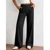 image:imageBTFBM Womens Dress Pants 2026 Fall Wide Leg High Waisted Palazzo Pants Business Casual Work Trousers Slacks PocketsBlack