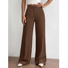 image:imageBTFBM Womens Dress Pants 2026 Fall Wide Leg High Waisted Palazzo Pants Business Casual Work Trousers Slacks PocketsBrown
