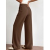 image:imageBTFBM Womens Dress Pants 2026 Fall Wide Leg High Waisted Palazzo Pants Business Casual Work Trousers Slacks PocketsBrown