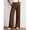 image:imageBTFBM Womens Dress Pants 2026 Fall Wide Leg High Waisted Palazzo Pants Business Casual Work Trousers Slacks PocketsBrown