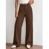 image:imageBTFBM Womens Dress Pants 2026 Fall Wide Leg High Waisted Palazzo Pants Business Casual Work Trousers Slacks PocketsBrown