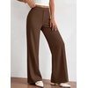 image:imageBTFBM Womens Dress Pants 2026 Fall Wide Leg High Waisted Palazzo Pants Business Casual Work Trousers Slacks PocketsBrown