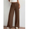 image:imageBTFBM Womens Dress Pants 2026 Fall Wide Leg High Waisted Palazzo Pants Business Casual Work Trousers Slacks PocketsBrown