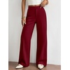 image:imageBTFBM Womens Dress Pants 2026 Fall Wide Leg High Waisted Palazzo Pants Business Casual Work Trousers Slacks PocketsBurgundy