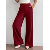 image:imageBTFBM Womens Dress Pants 2026 Fall Wide Leg High Waisted Palazzo Pants Business Casual Work Trousers Slacks PocketsBurgundy