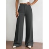 image:imageBTFBM Womens Dress Pants 2026 Fall Wide Leg High Waisted Palazzo Pants Business Casual Work Trousers Slacks PocketsDark Grey