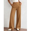 image:imageBTFBM Womens Dress Pants 2026 Fall Wide Leg High Waisted Palazzo Pants Business Casual Work Trousers Slacks PocketsKhaki