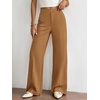 image:imageBTFBM Womens Dress Pants 2026 Fall Wide Leg High Waisted Palazzo Pants Business Casual Work Trousers Slacks PocketsKhaki