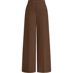 image:imageBTFBM Womens Dress Pants 2026 Fall Wide Leg High Waisted Palazzo Pants Business Casual Work Trousers Slacks PocketsBrown