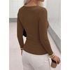 image:imageBTFBM Henley Shirts for Women Button V Neck Long Sleeve Tops Ribbed Slim Going Out Outfits Casual Fall Clothes 2026Brown