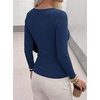 image:imageBTFBM Henley Shirts for Women Button V Neck Long Sleeve Tops Ribbed Slim Going Out Outfits Casual Fall Clothes 2026Navy Blue