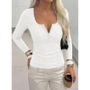 image:imageBTFBM Henley Shirts for Women Button V Neck Long Sleeve Tops Ribbed Slim Going Out Outfits Casual Fall Clothes 2026White