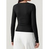 image:imageBTFBM Lace Deep V Neck Long Sleeve Shirts for Women Fitted Going Out Tops Night Out Outfits Fall Fashion Clothing 2026Black