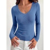 image:imageBTFBM Lace Deep V Neck Long Sleeve Shirts for Women Fitted Going Out Tops Night Out Outfits Fall Fashion Clothing 2026Blue