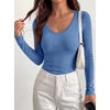 image:imageBTFBM Lace Deep V Neck Long Sleeve Shirts for Women Fitted Going Out Tops Night Out Outfits Fall Fashion Clothing 2026Blue