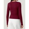 image:imageBTFBM Lace Deep V Neck Long Sleeve Shirts for Women Fitted Going Out Tops Night Out Outfits Fall Fashion Clothing 2026Burgundy
