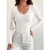 image:imageBTFBM Lace Deep V Neck Long Sleeve Shirts for Women Fitted Going Out Tops Night Out Outfits Fall Fashion Clothing 2026White