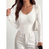 image:imageBTFBM Lace Deep V Neck Long Sleeve Shirts for Women Fitted Going Out Tops Night Out Outfits Fall Fashion Clothing 2026White