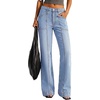 image:imageBTFBM Straight Leg Jeans for Women Stretchy Curve Appeal Pants  Front Seam Little Flare Bootcut Jean High Waisted Denim Pockets Travel Airport Outfits 2026 Trendy Fall Fashion ClothingLight Blue