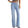 image:imageBTFBM Straight Leg Jeans for Women Stretchy Curve Appeal Pants  Front Seam Little Flare Bootcut Jean High Waisted Denim Pockets Travel Airport Outfits 2026 Trendy Fall Fashion ClothingLight Blue