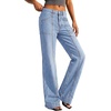 image:imageBTFBM Straight Leg Jeans for Women Stretchy Curve Appeal Pants  Front Seam Little Flare Bootcut Jean High Waisted Denim Pockets Travel Airport Outfits 2026 Trendy Fall Fashion ClothingLight Blue
