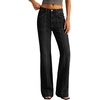 image:imageBTFBM Straight Leg Jeans for Women Stretchy Curve Appeal Pants  Front Seam Little Flare Bootcut Jean High Waisted Denim Pockets Travel Airport Outfits 2026 Trendy Fall Fashion ClothingBlack
