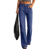 image:imageBTFBM Straight Leg Jeans for Women Stretchy Curve Appeal Pants  Front Seam Little Flare Bootcut Jean High Waisted Denim Pockets Travel Airport Outfits 2026 Trendy Fall Fashion ClothingDark Blue