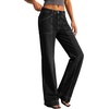 image:imageBTFBM Straight Leg Jeans for Women Stretchy Curve Appeal Pants  Front Seam Little Flare Bootcut Jean High Waisted Denim Pockets Travel Airport Outfits 2026 Trendy Fall Fashion ClothingBlack