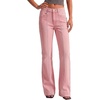 image:imageBTFBM Straight Leg Jeans for Women Stretchy Curve Appeal Pants  Front Seam Little Flare Bootcut Jean High Waisted Denim Pockets Travel Airport Outfits 2026 Trendy Fall Fashion ClothingPink