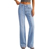 image:imageBTFBM Straight Leg Jeans for Women Stretchy Curve Appeal Pants  Front Seam Little Flare Bootcut Jean High Waisted Denim Pockets Travel Airport Outfits 2026 Trendy Fall Fashion ClothingLight Blue