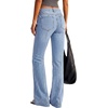 image:imageBTFBM Straight Leg Jeans for Women Stretchy Curve Appeal Pants  Front Seam Little Flare Bootcut Jean High Waisted Denim Pockets Travel Airport Outfits 2026 Trendy Fall Fashion ClothingLight Blue