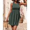 image:imageBTFBM Summer Dresses for Women 2026 Spring Clothes Sleeveless Crewneck Beach Vacation Outfits Mini Flowy Sun DressArmy Green