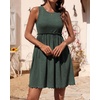 image:imageBTFBM Summer Dresses for Women 2026 Spring Clothes Sleeveless Crewneck Beach Vacation Outfits Mini Flowy Sun DressArmy Green