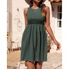 image:imageBTFBM Summer Dresses for Women 2026 Spring Clothes Sleeveless Crewneck Beach Vacation Outfits Mini Flowy Sun DressArmy Green