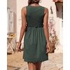 image:imageBTFBM Summer Dresses for Women 2026 Spring Clothes Sleeveless Crewneck Beach Vacation Outfits Mini Flowy Sun DressArmy Green