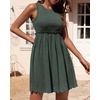 image:imageBTFBM Summer Dresses for Women 2026 Spring Clothes Sleeveless Crewneck Beach Vacation Outfits Mini Flowy Sun DressArmy Green