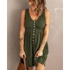 image:imageBTFBM Summer Dresses for Women 2026 Spring Clothes Sleeveless Crewneck Beach Vacation Outfits Mini Flowy Sun DressButtons Army Green