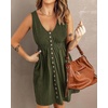 image:imageBTFBM Summer Dresses for Women 2026 Spring Clothes Sleeveless Crewneck Beach Vacation Outfits Mini Flowy Sun DressButtons Army Green