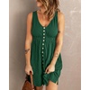 image:imageBTFBM Summer Dresses for Women 2026 Spring Clothes Sleeveless Crewneck Beach Vacation Outfits Mini Flowy Sun DressButtons Dark Green