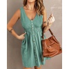 image:imageBTFBM Summer Dresses for Women 2026 Spring Clothes Sleeveless Crewneck Beach Vacation Outfits Mini Flowy Sun DressButtons Fruit Green