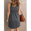 image:imageBTFBM Summer Dresses for Women 2026 Spring Clothes Sleeveless Crewneck Beach Vacation Outfits Mini Flowy Sun DressButtons Grey