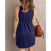 image:imageBTFBM Summer Dresses for Women 2026 Spring Clothes Sleeveless Crewneck Beach Vacation Outfits Mini Flowy Sun DressButtons Navy