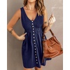 image:imageBTFBM Summer Dresses for Women 2026 Spring Clothes Sleeveless Crewneck Beach Vacation Outfits Mini Flowy Sun DressButtons Navy
