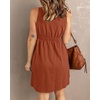 image:imageBTFBM Summer Dresses for Women 2026 Spring Clothes Sleeveless Crewneck Beach Vacation Outfits Mini Flowy Sun DressButtons Orange Red