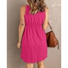 image:imageBTFBM Summer Dresses for Women 2026 Spring Clothes Sleeveless Crewneck Beach Vacation Outfits Mini Flowy Sun DressButtons Rose Red